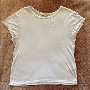 American Eagle Outfitters Ribbed White Short Sleeve Tee